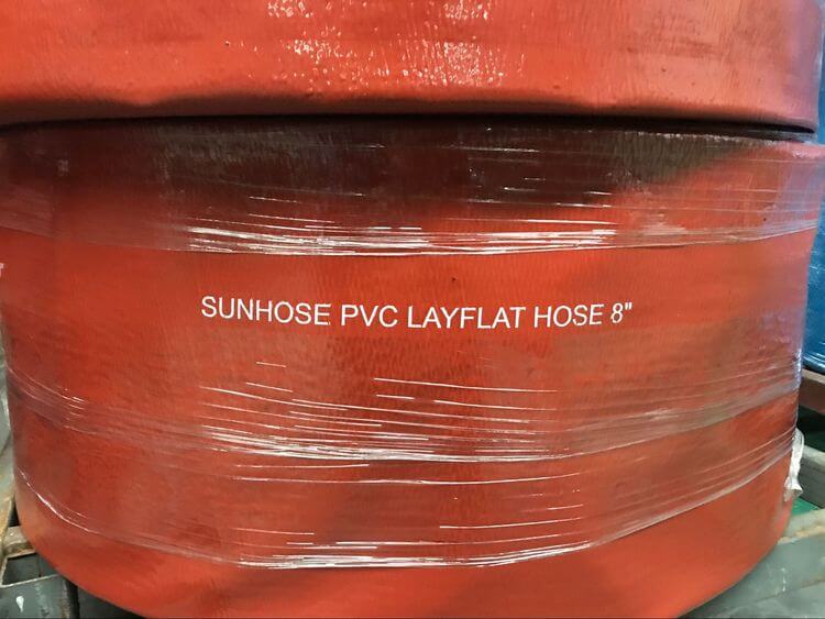 Red PVC layflat hose