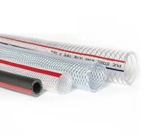 Clear reinforced pvc hose with polyester braid